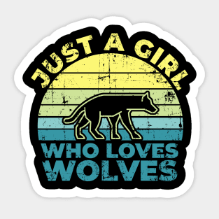 Just A Girl Who Loves Wolves for Wolf Lovers Gift Sticker